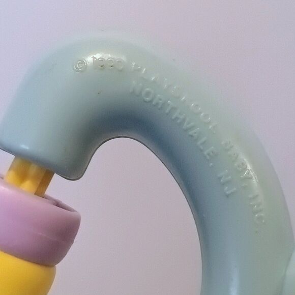 Vtg Baby Toys Lot Of 2-Playskool Mickey Busy Beads Rattle-Key Ring-1990s-Plastic - Picture 8 of 10